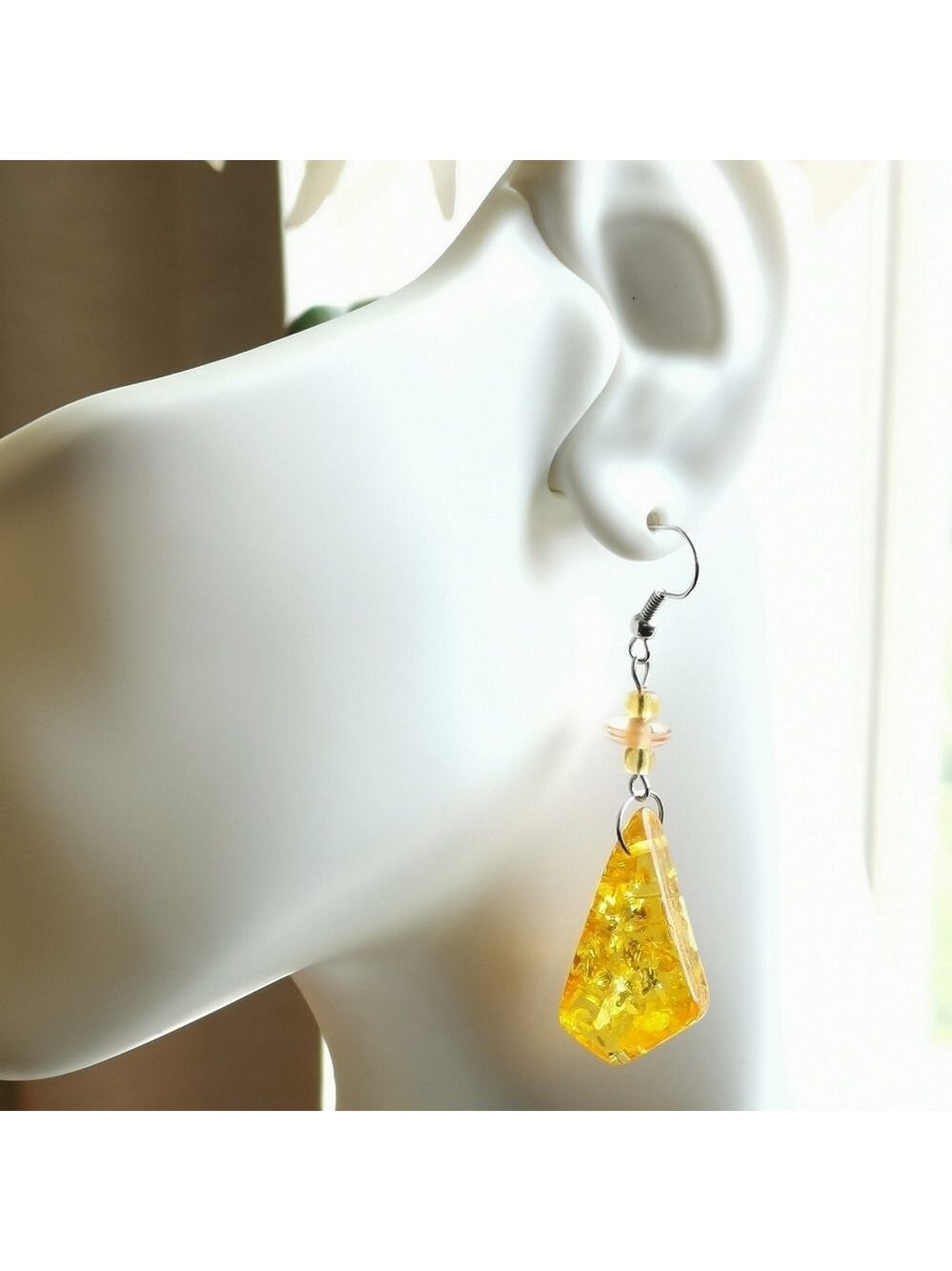 Faux Lemon Amber Dangle earrings 🆕